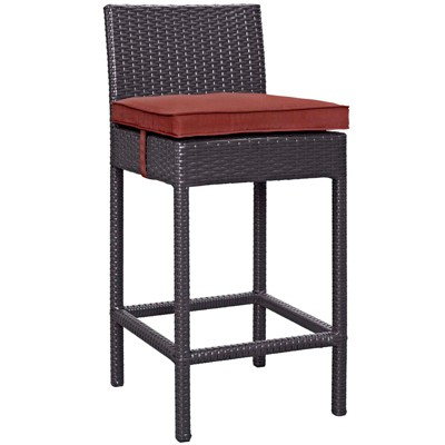 Modway Convene Outdoor Patio Fabric Bar Stool Espresso Currant - Powder coated aluminum frame , PE rattanPP foot padPowder coated aluminum Weight c