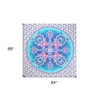 HomeRoots 88" X 84" Pink Sky Blue And White Floral Cotton Hanging Tapestry - 3 of 4
