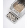 Enclosed Stainless Steel Cat Litter Box for Big Cats, XL Metal Litter Pan Tray with High Wall Sides Enclosure - 3 of 4
