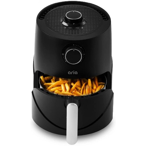 Aria 3 Qt. Teflon-free Ceramic Air Fryer Oilless Small Oven Easy To Use  Great For Dorms & Offices Bonus Recipe Book Included - Black : Target