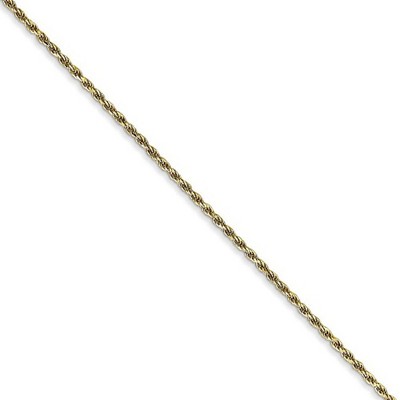 Black Bow Jewelry 1.2mm 10k Yellow Gold Diamond Cut Solid Rope Chain Necklace