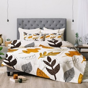 Deny Designs Mummysam Fall Leaves Comforter Set - 1 of 4
