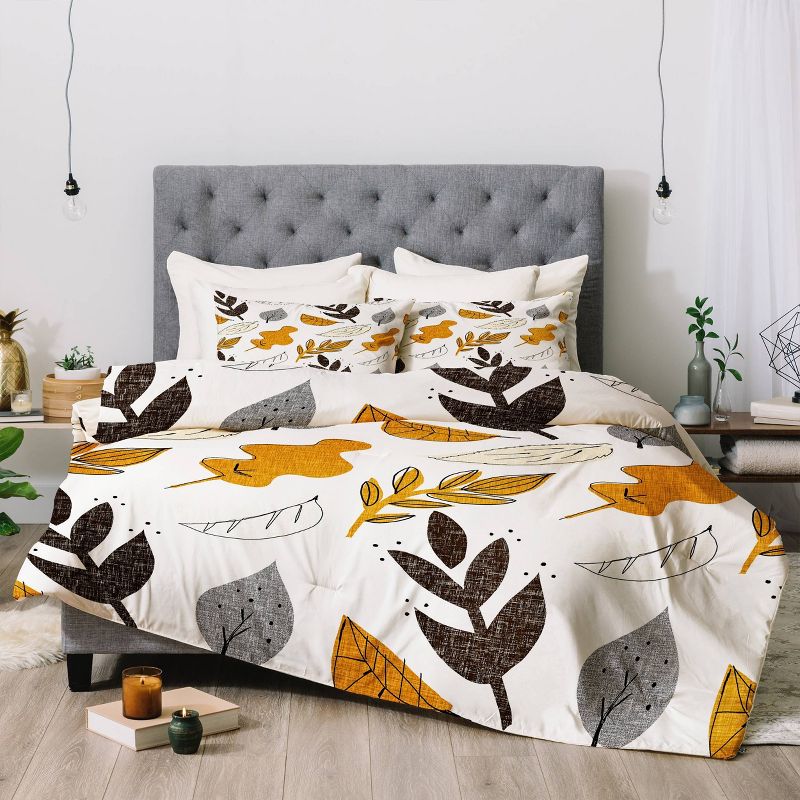 Deny Designs Mummysam Fall Leaves Comforter Set, 3 of 7