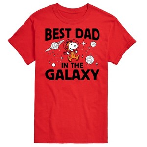 Men's - Peanuts - Best Dad In The Galaxy Snoopy Father's Day Gift Short Sleeve Graphic T-Shirt - 1 of 4