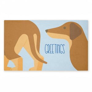 Stupell Industries Greetings Funny Dog Entry Printed Outdoor Door Mat, design by Lil' Rue, 18"x30" - 1 of 4