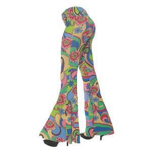 Underwraps Womens 70s Flower Bell Bottom Pants - 1 of 2