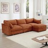 L-Shaped Sectional Sofa with Footstool, 3-Seater Sofa with Pull-Out Storage Drawers, Upholstered Chenille Sofa with Cushion-Coolbibila - 2 of 4