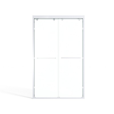 Cesicia 48x75 inches Matte Black Double Sliding Shower Door