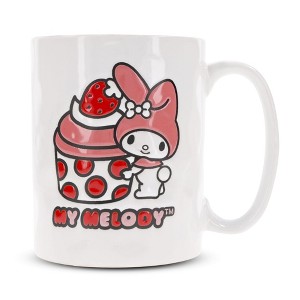 Silver Buffalo Sanrio My Melody Cupcake Wax-Resist Ceramic Pottery Mug | Holds 17 Ounces - 1 of 4