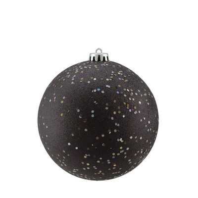 Northlight 6" Shatterproof Holographic Glitter Christmas Ball Ornament - Black