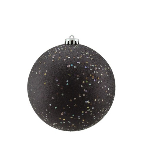 Shiny Black Shatterproof Christmas Ball Ornament 4 (100mm