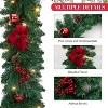Christmas Garland, 6 Ft Artificial Vine with Red Flower, Xmas Rattan Decoration with Snow Pine and Nature Pinecone for Mantel Fireplace Garden - 4 of 4