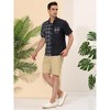 Lars Amadeus Men's Summer Plaid Patchwork Short Sleeves Button Checked Shirt - 4 of 4