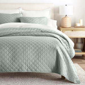 FIONECA Reversible All Season Quilt Set Double Brushed Microfiber Neutral Tone - 1 of 4