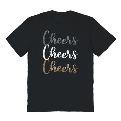 Rerun Island Men's Cheers Cheers Cheers 2 Short Sleeve Graphic Cotton T ...