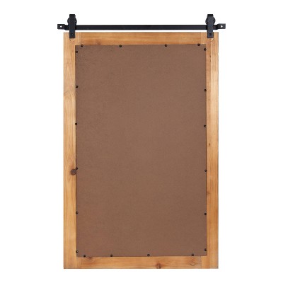 Rustic Brown Wood Windowpane Framed Wall Mirror