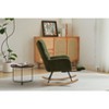 Okak Furry Rocking Accent Chair Living Room Chair with Footrest and Upholstered Comfy High Back Glider Chair Armchair for Bedroom Nursery - 2 of 4