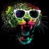 Junior's Design By Humans Technicolor Jaguar By clingcling T-Shirt - 2 of 3