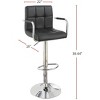 DOMETOUR Black Faux Leather Bar Stool Counter Height Chairs Set of 2 Adjustable Height Kitchen Island Stools - 4 of 4