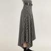 Anna-Kaci Women's Asymmetrical Pinstripe Midi Skirt with High Waist and Tailored Draping - 4 of 4
