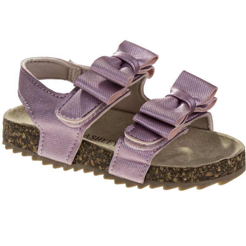 Laura Ashley Girls Footbed Hook and Loop Toddler Sandals, 1 of 5