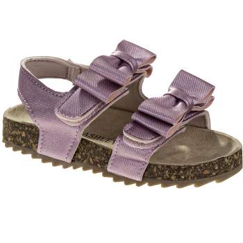 Laura Ashley Girls Footbed Hook and Loop Toddler Sandals