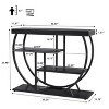 3-Tier Industrial Entryway Table with Semicircular Metal Frame, Open Shelf Console Sofa Table for Living Room, Hallway, Foyer Storage Accent Table - 2 of 4