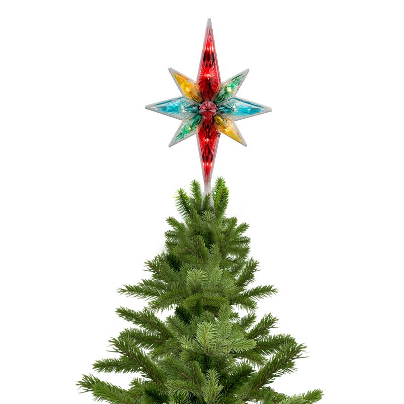 Northlight 10.75" Multi Colored Faceted Star of Bethlehem Christmas Tree Topper- Clear Lights, 4 of 5
