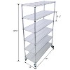 Vynxaria Chrome Heavy Duty Utility Storage Shelves with Wheels - 6 Tier, 6000 lbs Capacity, 82"H x 48"L x 18"D - 4 of 4
