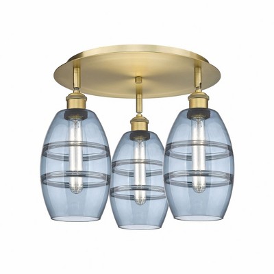 Vaz - 3 Light Flush Mount In Industrial Style-9.13 Inches Tall and 17.63 Inches Wide