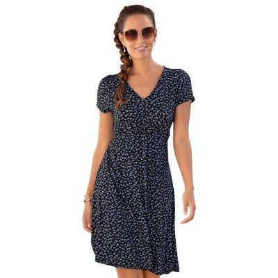 Women's Short Sleeve Print Dress - LASCANA
