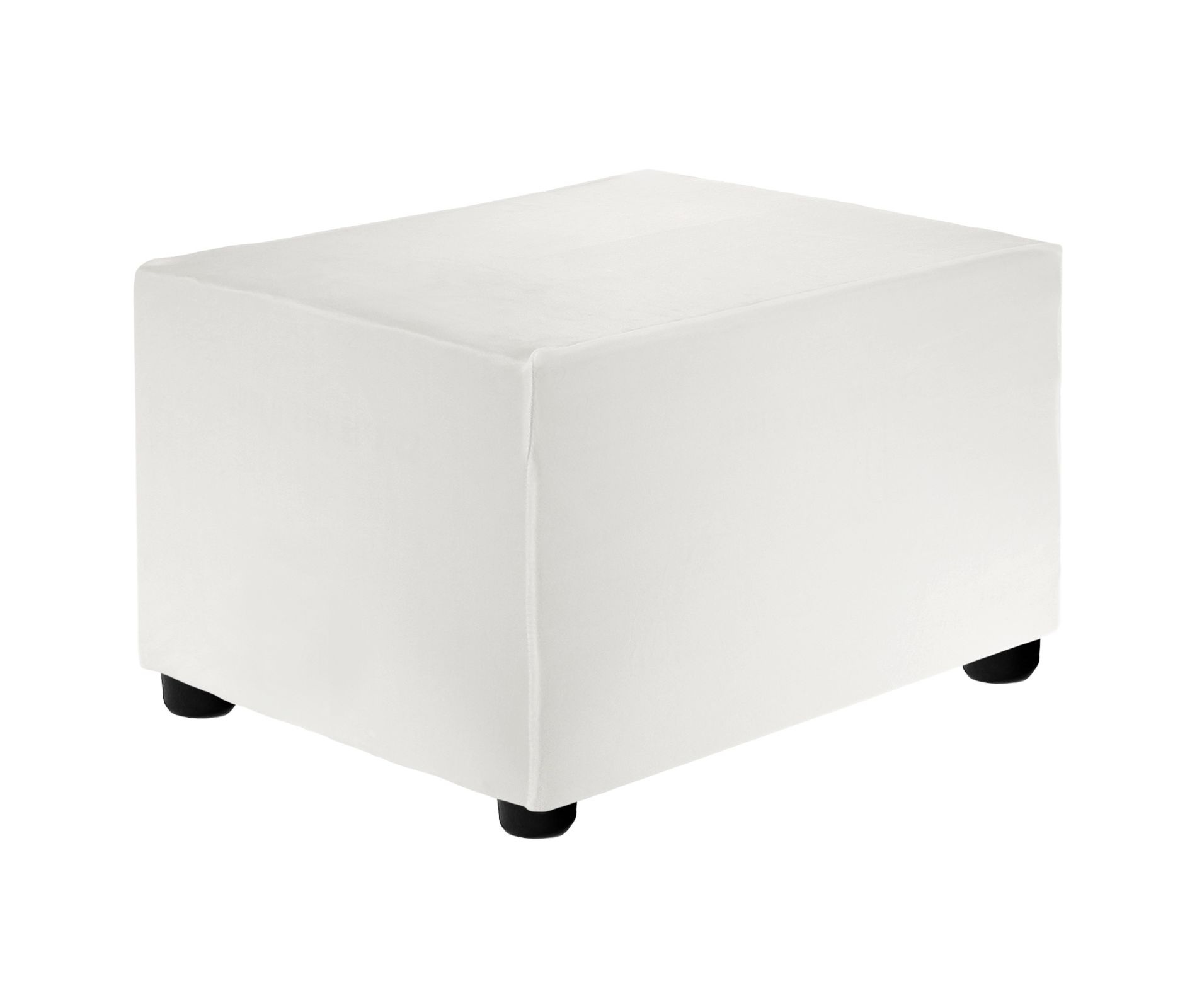 Unique Bargains Stretchy Soft Comfortable Rectangular Foot Stool Cover 19.69"-29.92" White