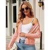 Coolmee Women's Cropped Cardigan Knit ShrugsTops V Neck Button Down Sweaters - 4 of 4