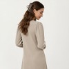 Anna-Kaci Women's Ribbed Knit Long Sleeve Dress with Puff Shoulder Detail and Relaxed A-Line Silhouette - 4 of 4