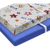 Everyday Kids 2 Pack Changing Pad Covers – Blue & Jungle Print, 100% Cotton, Soft Breathable Fit for Most Changing Table Pads - 2 of 4