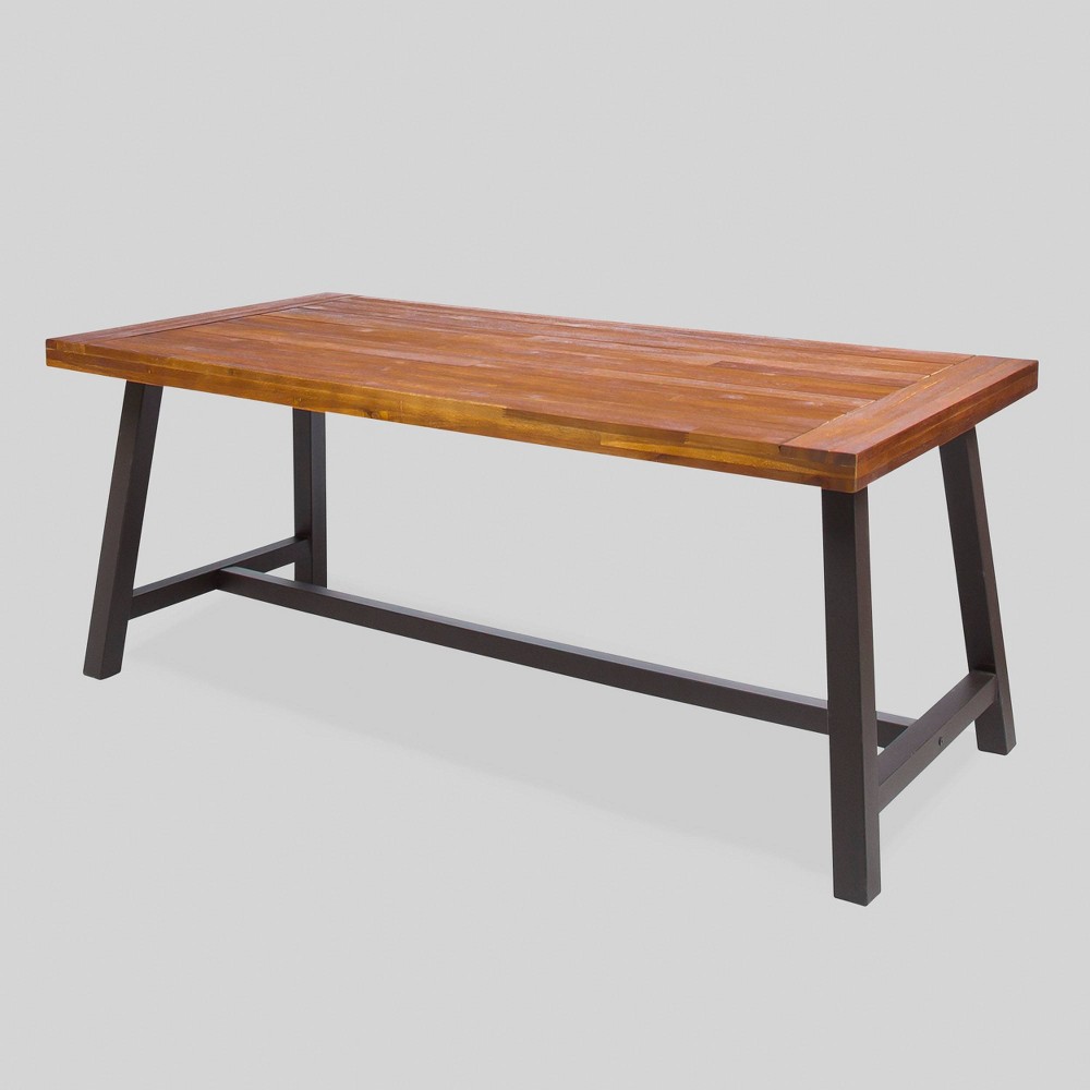 Carlisle Rectangular Acacia Wood Patio Dining Table Brown - Christopher Knight Home