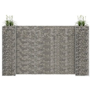 vidaXL Gabion Planter Silver Steel wire 102.4 x 15.7 x 15.7 in - 1 of 4