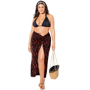 Swimsuits for All Women's Plus Size Pack N' Go Wrinkle-Resistant Sarong Skirt Cover Up - 1 of 4