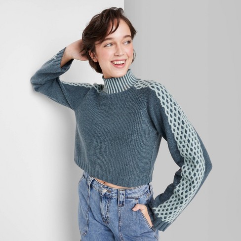 Wild Fable light blue chunky sweater