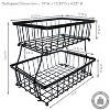 Sunnydaze Indoor Metal Wire 2-Tier Collapsible Tabletop Storage Basket - Black - image 3 of 4