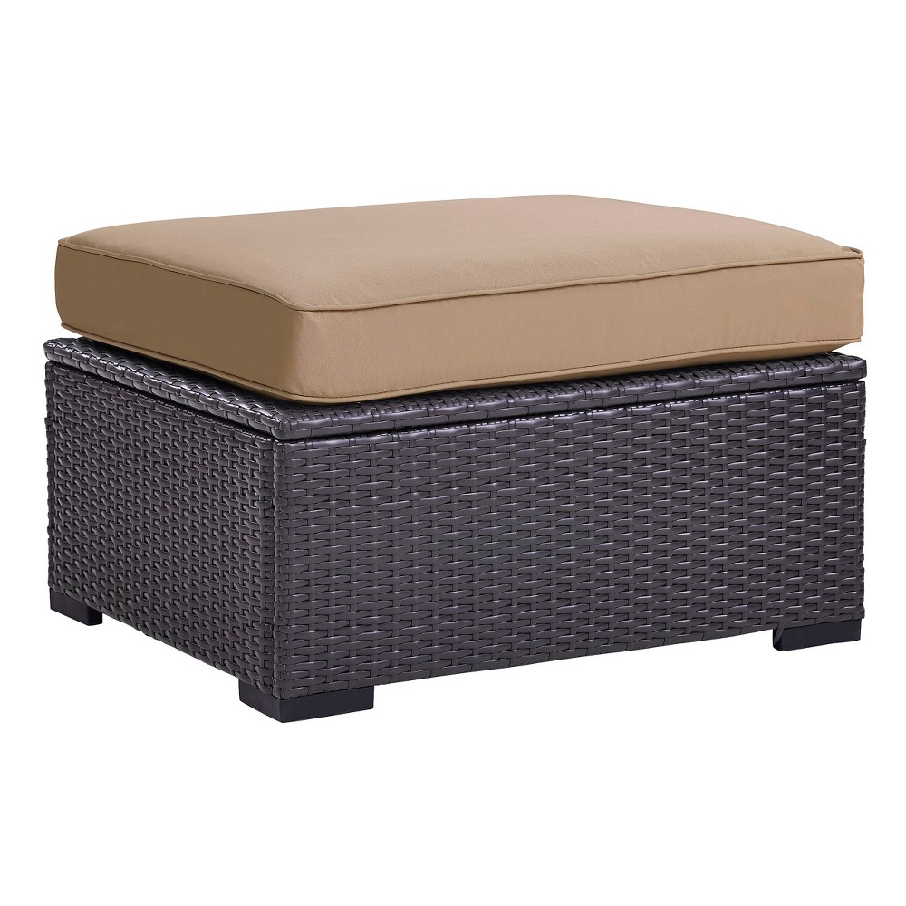 Photos - Pouffe / Bench Crosley Biscayne Ottoman with Mocha Cushions: UV-Resistant, Steel Frame Patio Pouf 