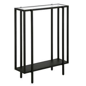 22 in. Black Bronze Console Table with Metal Shelf - Henn&Hart - 1 of 4