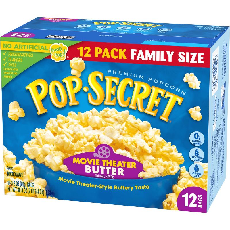 Pop Secret Microwave Popcorn Movie Theater Butter Flavor - 3oz/12ct, 6 of 9