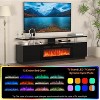 36" Modern Electric Fireplace TV Stand - 70" 2-Tier Entertainment Center with Multi-Functional Shelves, 12 Flame Colors - 4 of 4