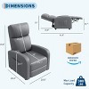 Recliner Chair for Adults, PU Leather Lazy Recliner Ergonomic Adjustable Single Sofa Enhanced with Side Pocket, Tall Back - 2 of 4