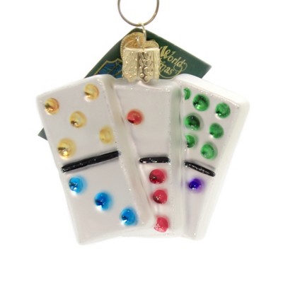 Old World Christmas 2.5" Dominos Toppling Chain Game  -  Tree Ornaments