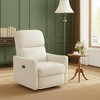 Power Swivel Glider Recliner Chair, Linen, Electric Rocker with USB Port, Lumbar Support, for Living Room, Bedroom, Nursery - 3 of 4