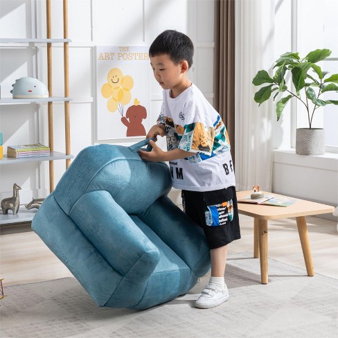Arlo Kids Bean Bag Chairs,25.6 Velvet Fabric Memory Foam Small Bean Bag  Chair For Kids -maison Boucle : Target