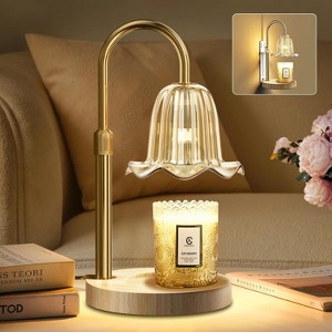 Ekozy Adjustable Candle Warmer Lamp with Timer & Dimmer, Electric Flameless Wax Melter, Includes 2 Bulbs - 1 of 4
