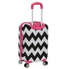 Rockland Safari Hardside Spinner Wheel Luggage Pink Chevron Carry-On 20-Inch - 3 of 4